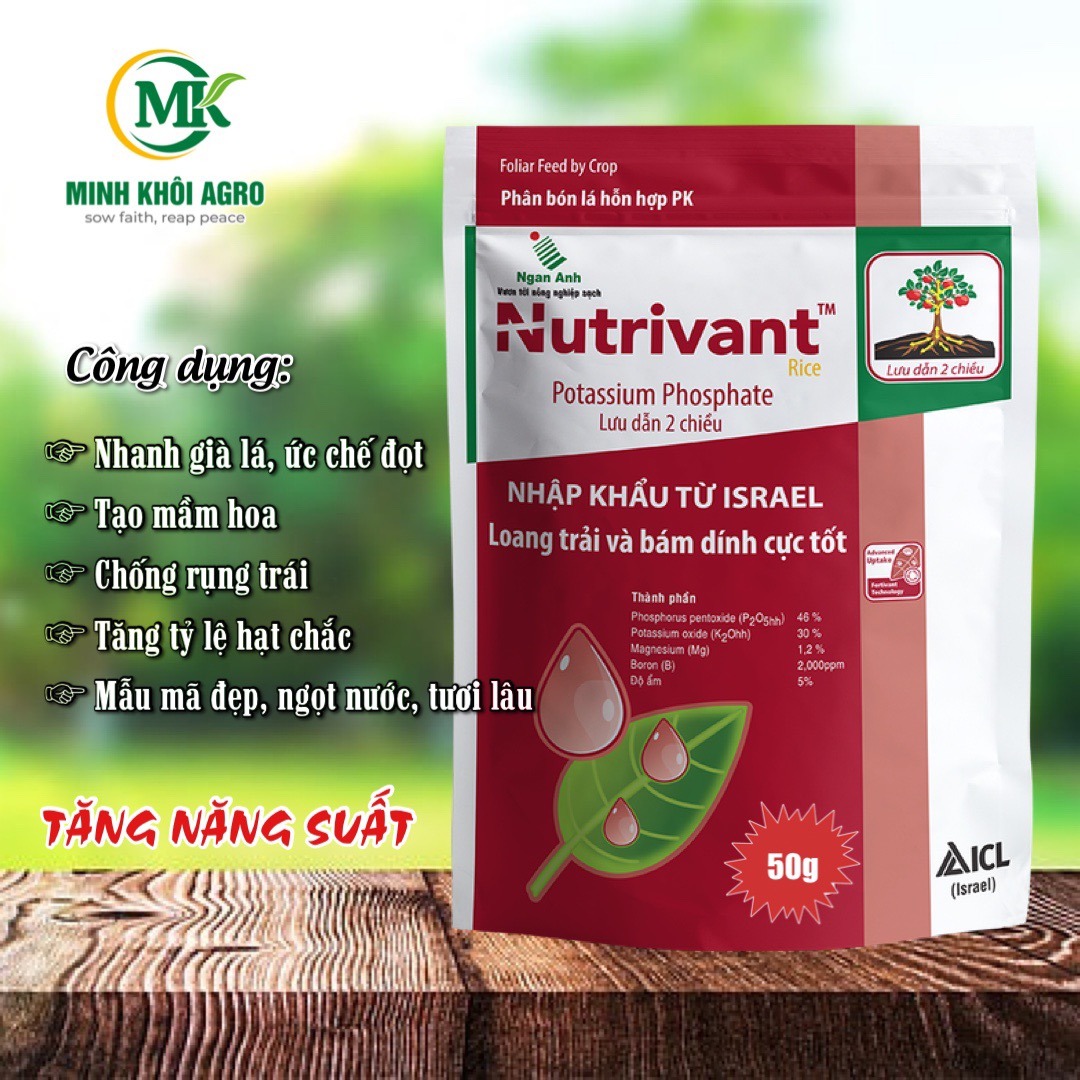 Phân bón lá Nutrivant Rice - Gói 50g